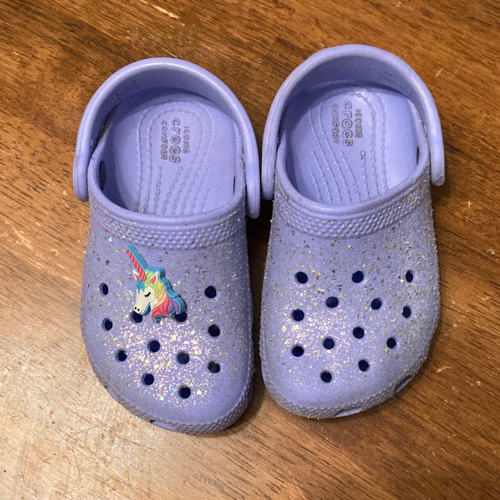 CROCS Sparkly Purple Unicorn Charm
